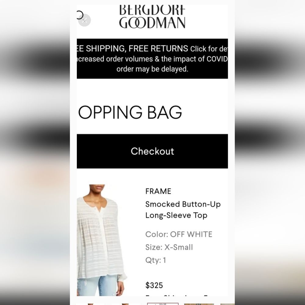 Frame Smocked Button Front Panel Top M Medium - image 5